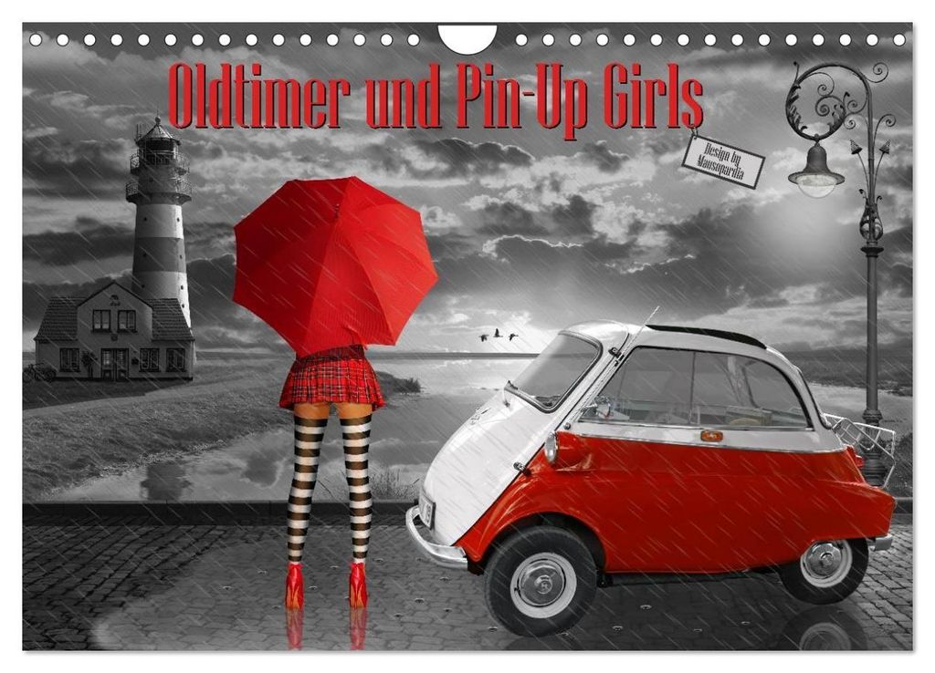Oldtimer und Pin-Up Girls by Mausopardia (Wandkalender 2027 DIN A4 quer), CALVENDO Monatskalender
