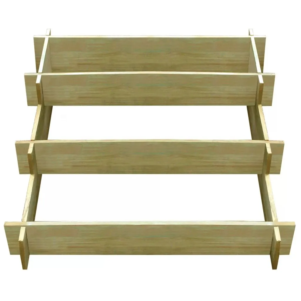 vidaXL Bac à plantes à 3 niveaux 90x90x35 cm en bois de pin imprégné