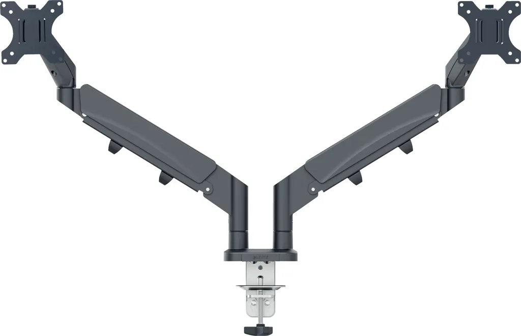 Double bras écran Leitz Ergo Dual pour bureau ergonomique et gris
