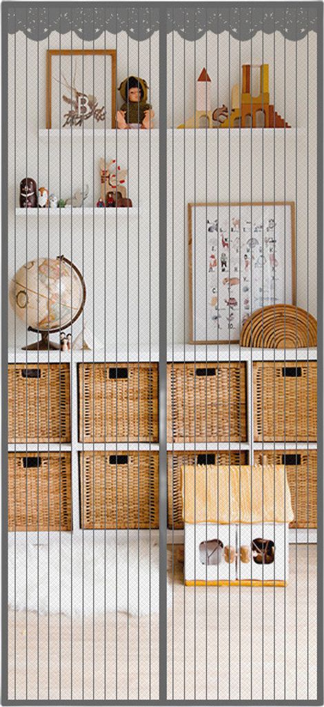 INF Magnetischer Insektenschutz für Türen Grau S