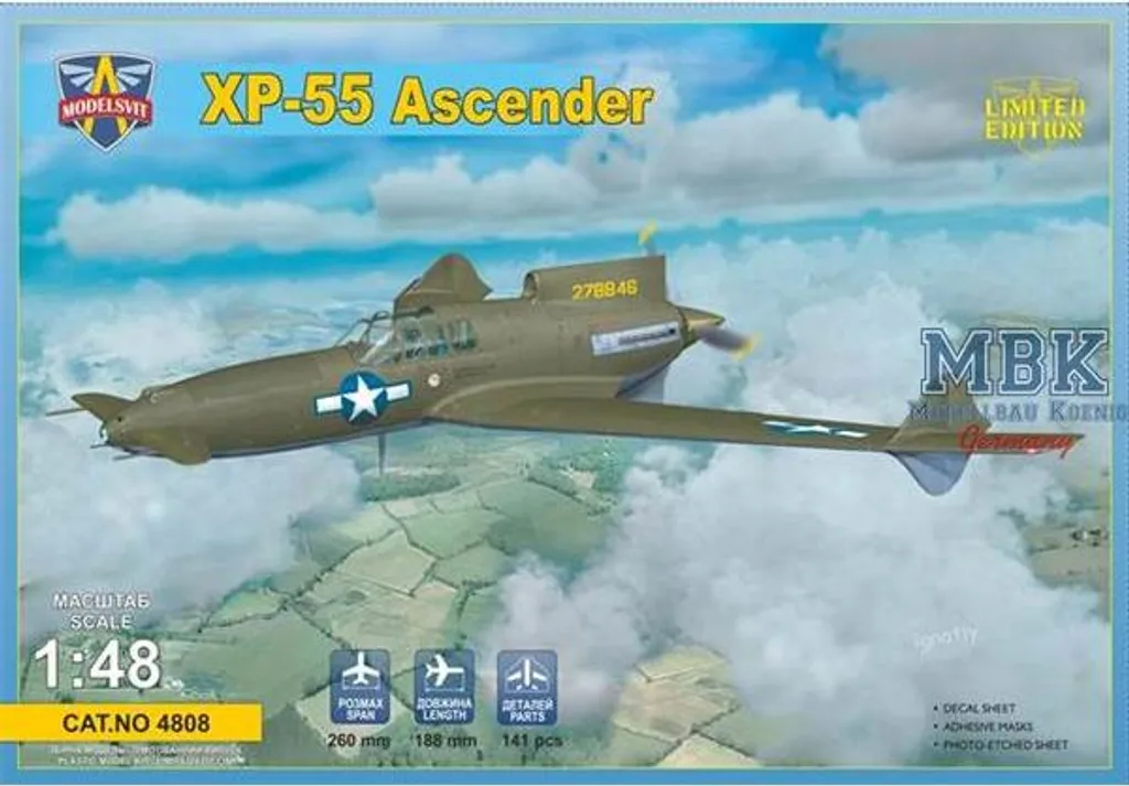 Construisez le Curtiss-Wright XP-55 Ascender Maquette Avion MSVIT4808