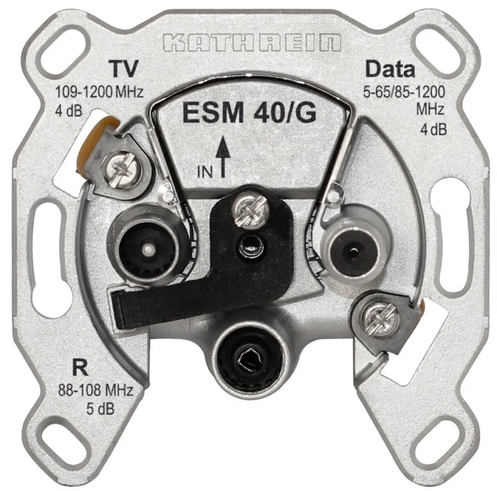 Kathrein ESM 40/G Presa Antenna TV/SAT/Modem - Montaggio a Parete