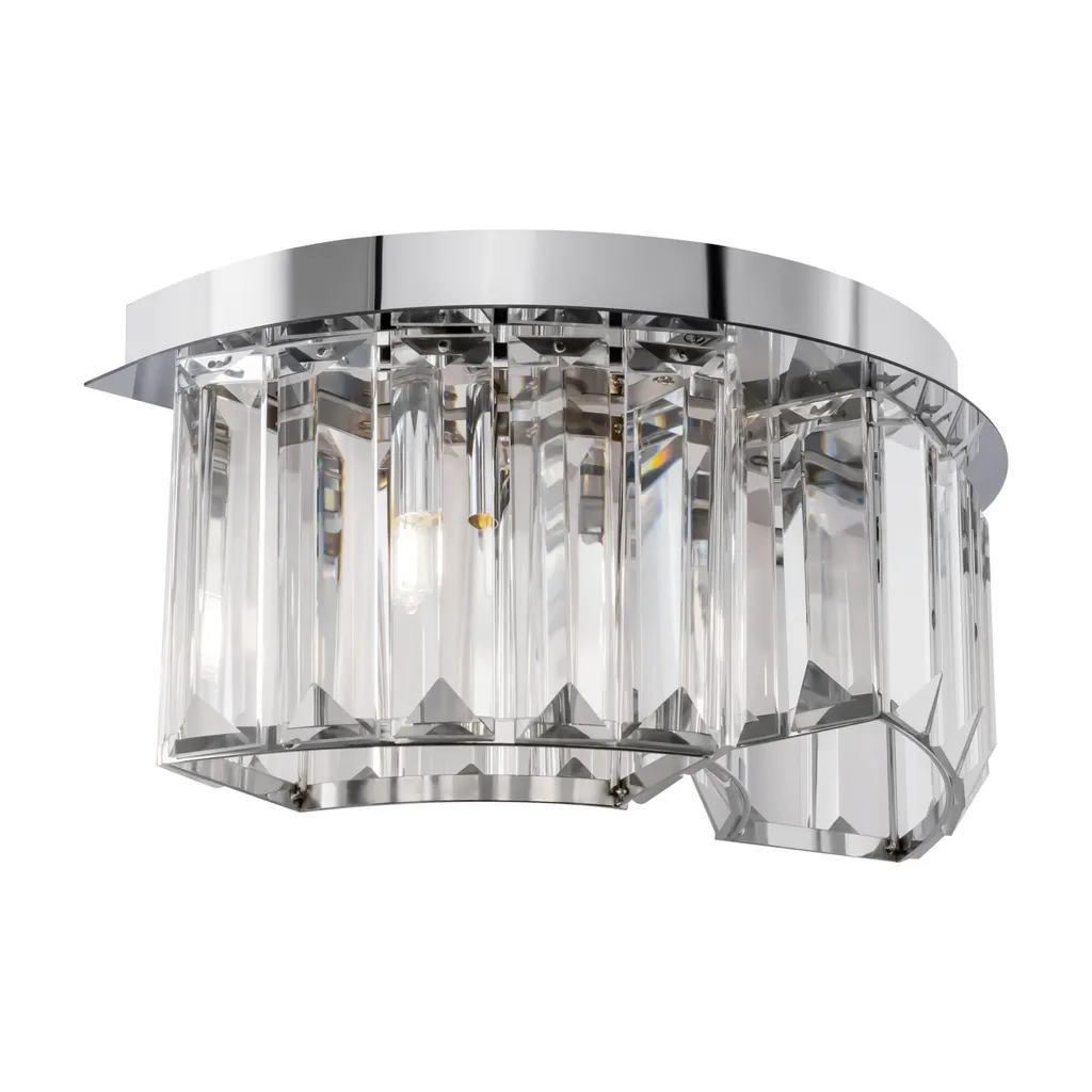 Applique inox chrome brillante hauteur 15 cm finition miroir haut de gamme
