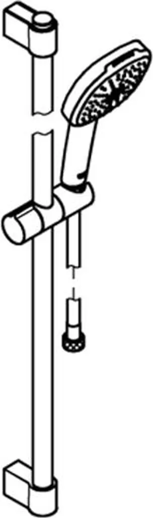 Ensemble de Douche 2 Jets avec Flexible de 150cm et Support Chromé