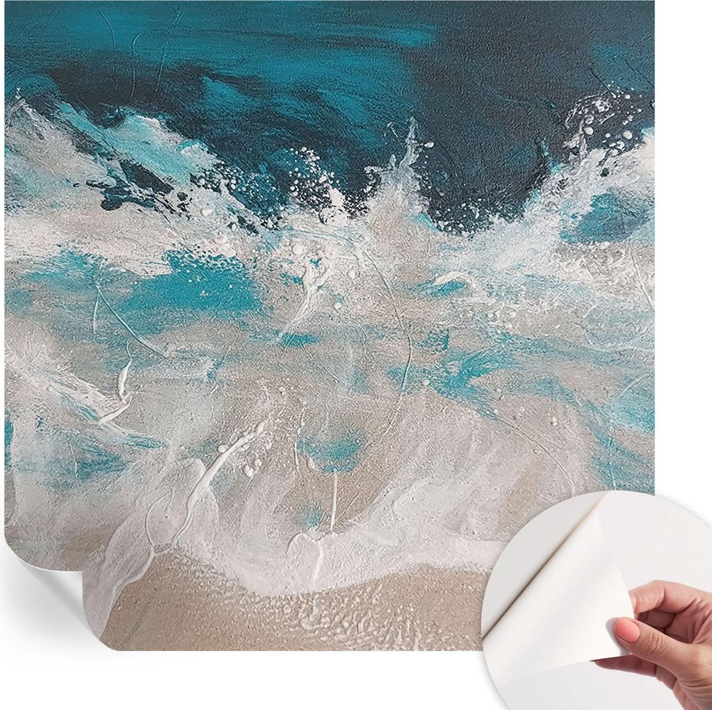 Selbstklebende Wandtapete - Dekorative Tapete für Wohnzimmer - Klebefolie für Wandbilder - Tapetenfolie für Wanddekoration - 250x250 cm - Meeres...