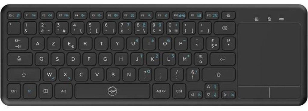 Schwarze kabellose Tastatur, AZERTY-Layout, USB 2,4 GHz, kompatibel mit Smart-TVs