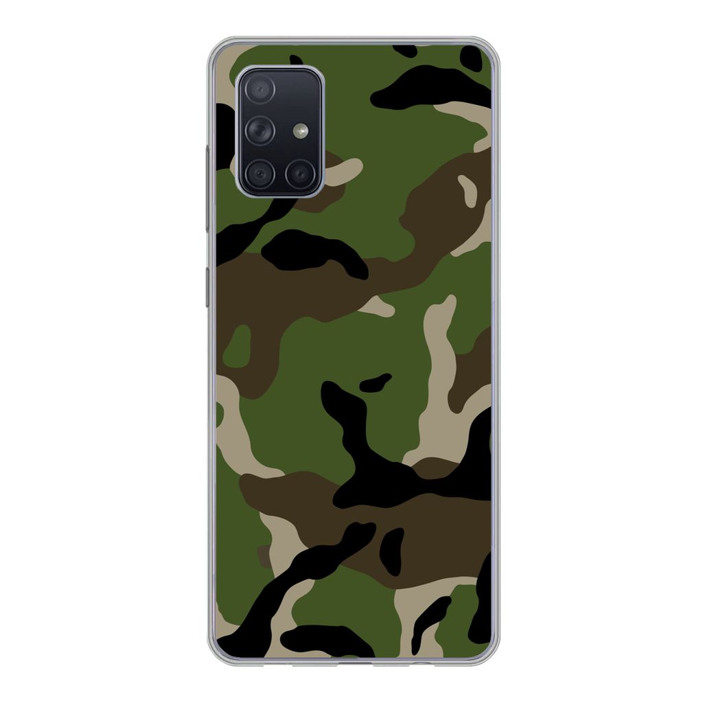 MuchoWow Handyhülle Schutzhülle Hülle für Samsung Galaxy A51 5G Militärisches Tarnungsmuster Silikon Softcase Handy Hülle - Abbildung
