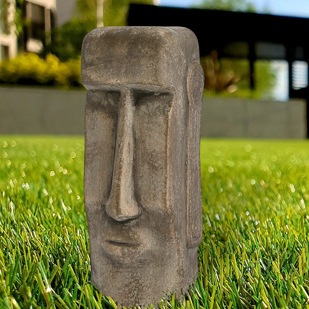 Moai Kopf Statute gold H26 cm Terracotta Kaufland.de