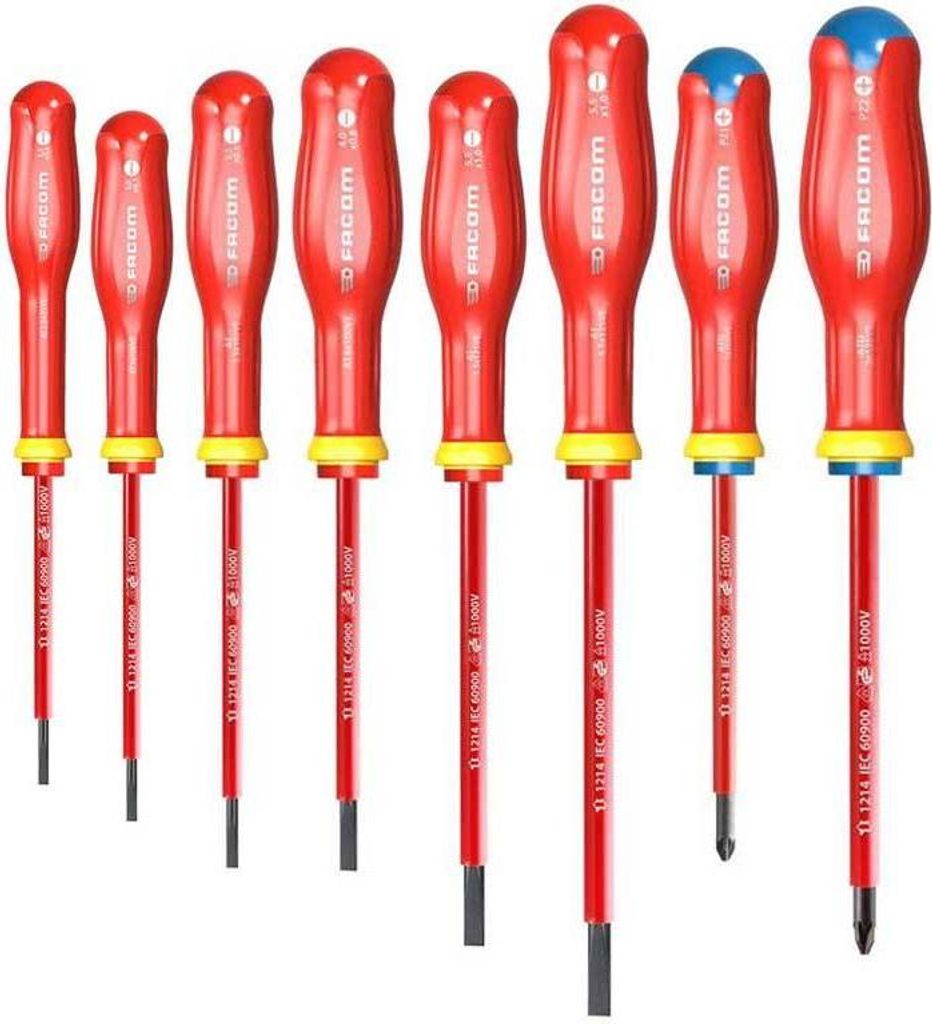 Facom ATD.J8VE Protwist 1000V Isolierter Schraubendreher-Satz 8-teilig