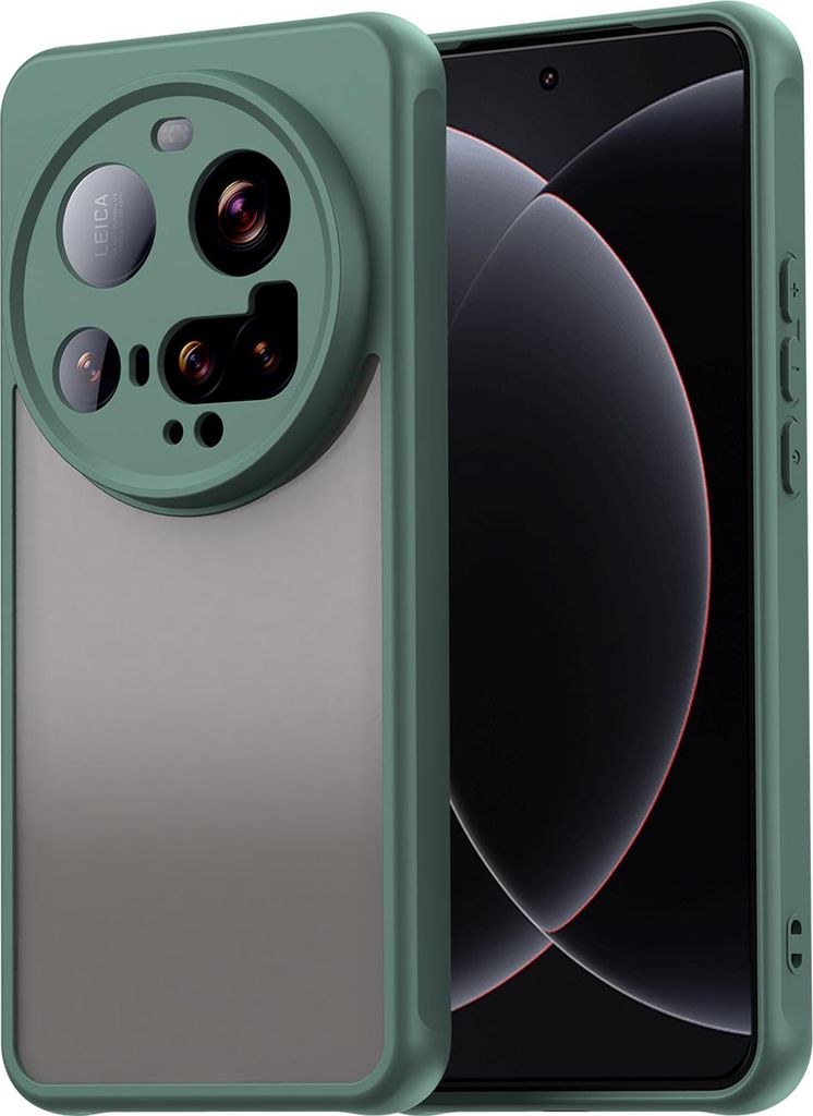 Matt Hülle für Xiaomi 15 Ultra mit Kameraschutz, Transluzente Matt Rückseite Stoßfeste Handyhülle Grün