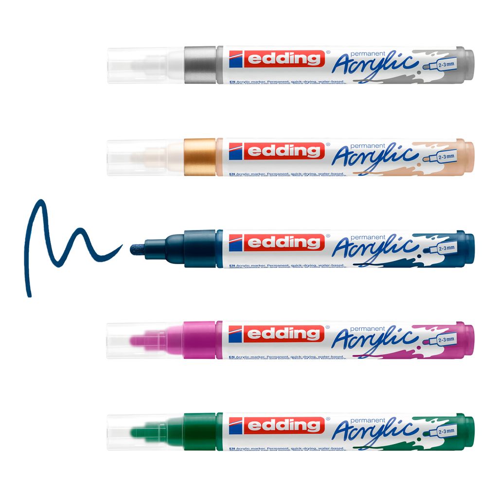 Edding 5100, 5 Stück(e), Gelb, Blau, Grün, Anthrazit, Produktbild 