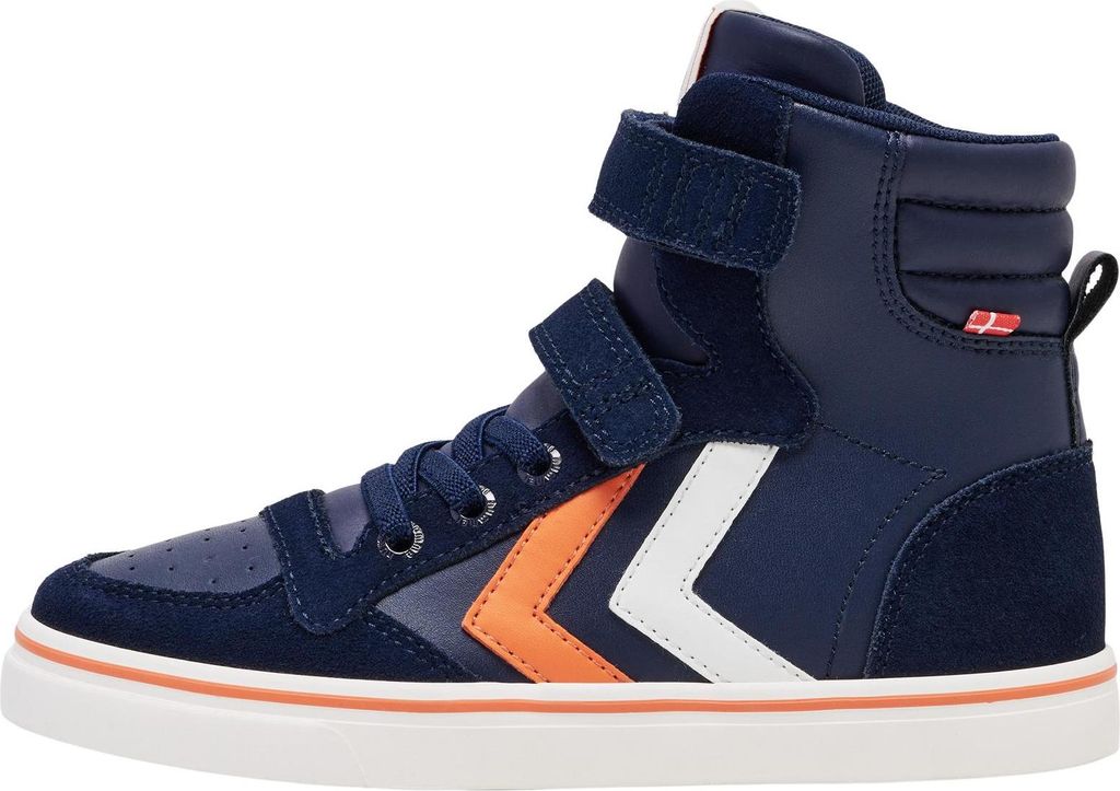 Hummel Slimmer Stadil High Jr Sneaker Schuhe blau/weiß/orange 212074-7003, Schuhgröße:39 EU