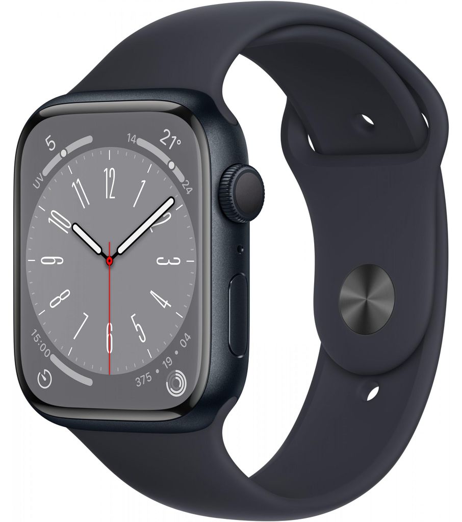 Apple Watch Series 8 GPS 45mm Aluminium Schwarz (Midnight) Produktbild 