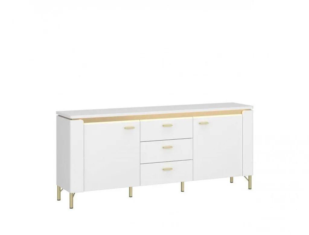 Banc TV Lazio moderne en bois massif 140 cm pour salon suspendu