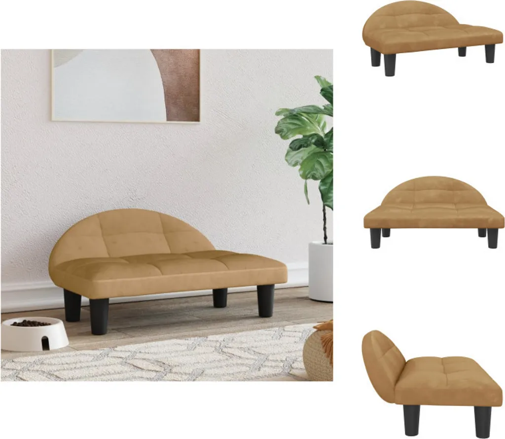 vidaXL Letto Cani Marrone 70x52x30 Velluto | Cuccia Morbida Elegante