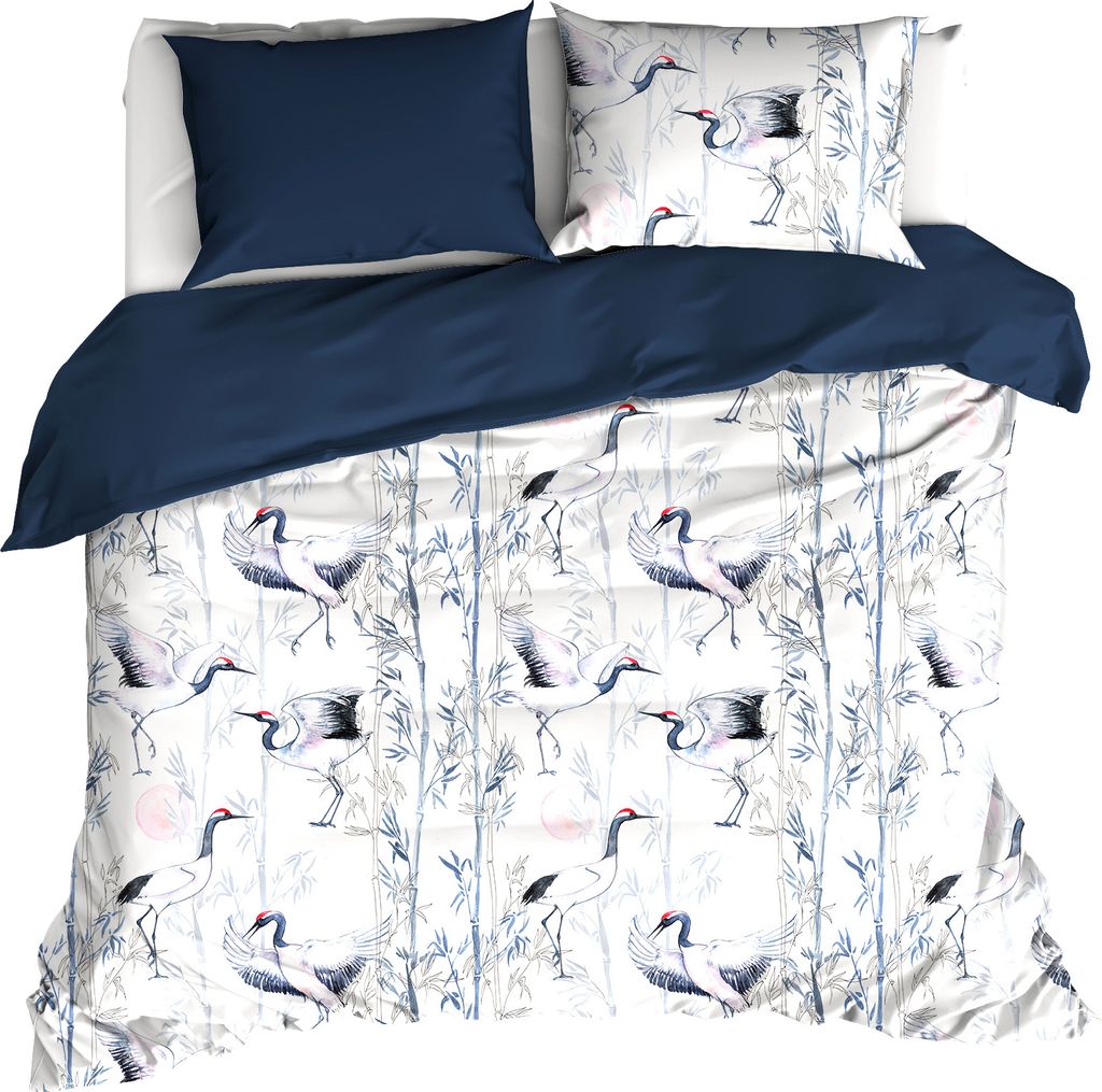 De Witte Lietaer Bettbezug, Mont Blanc Majolica Blue – 260 x 240 cm + 60 x 70 cm – Baumwollsatin