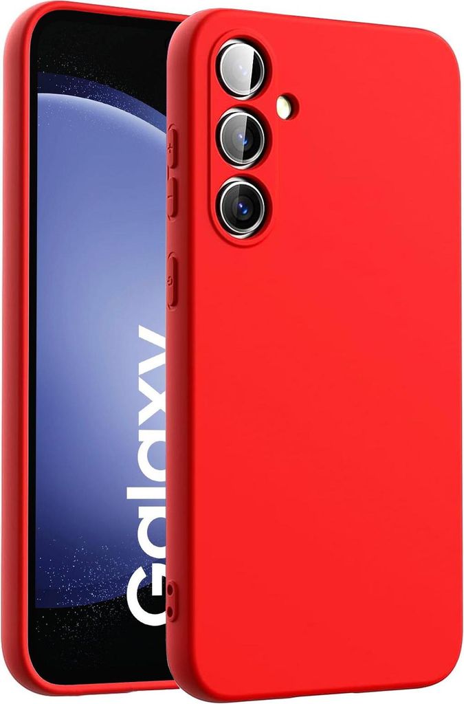 Hülle für Samsung Galaxy S23 FE Handy Schutz Cover Silikon Gel Case Handyhülle, rot