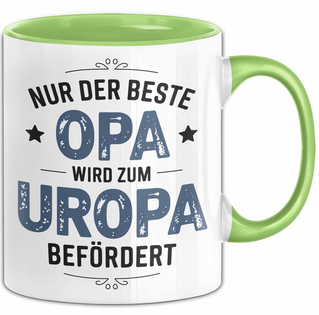 Opa Großvater Tasse Geschenk Lustige Geschenkidee Spruch Nur Der Beste Opa Wird Zum Uropa Befördert (Grün)