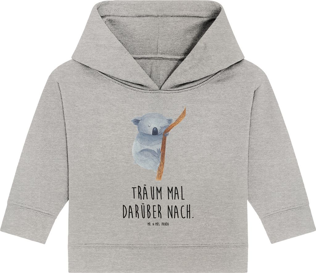 Mr. & Mrs. Panda Organic Baby Hoodie Koalabär 12. - 18. Monat - Heather Grey - Geschenk, Koala, Träumen, Kapuzensweatshirt, Lustige Sprüche, Sch...