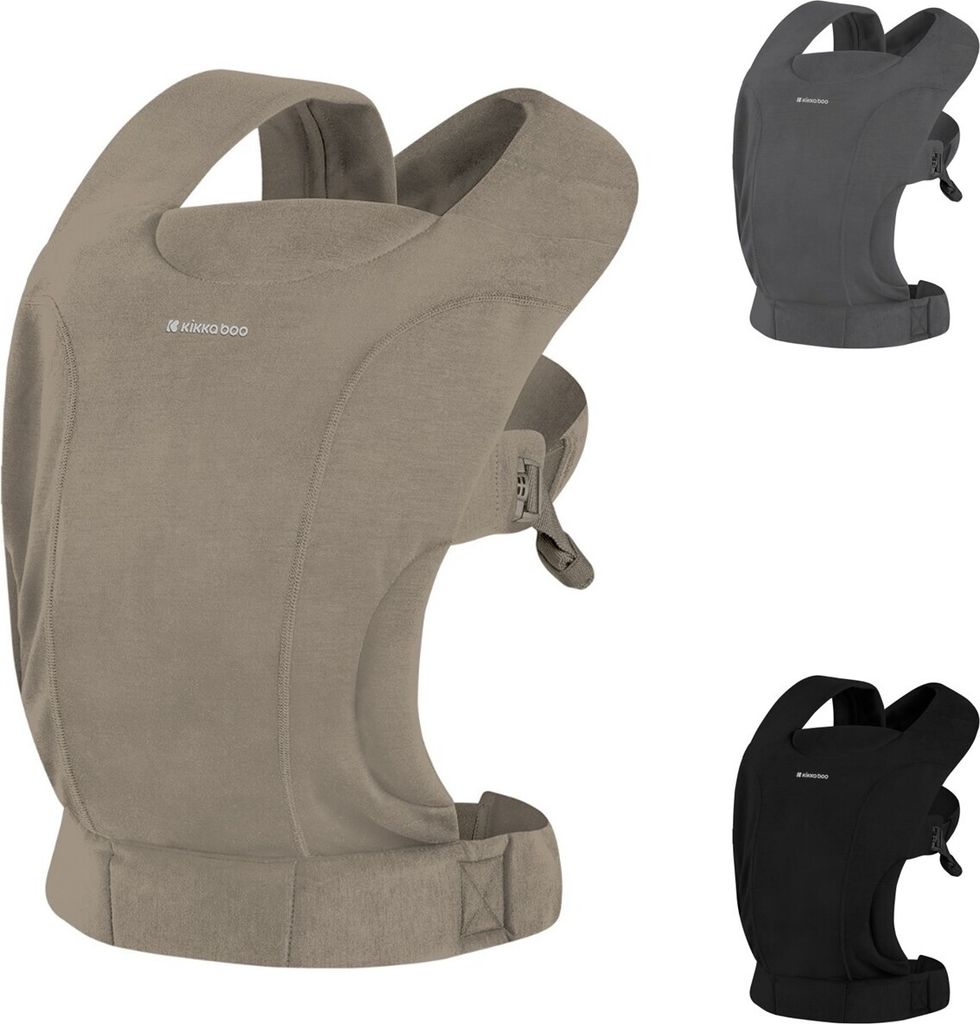 Kikkaboo Babytrage Riley Bauchtrage Rückentrage breite Schultergurte ab 4 Monate beige