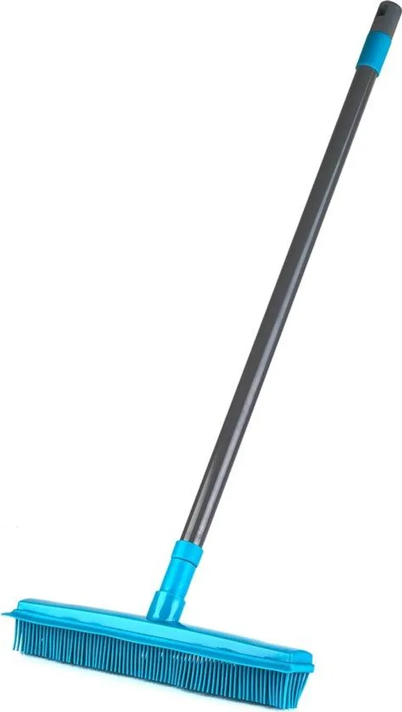 Balai 2 en 1 brosses silicone 1,2m avec manche télescopique gris anthracite