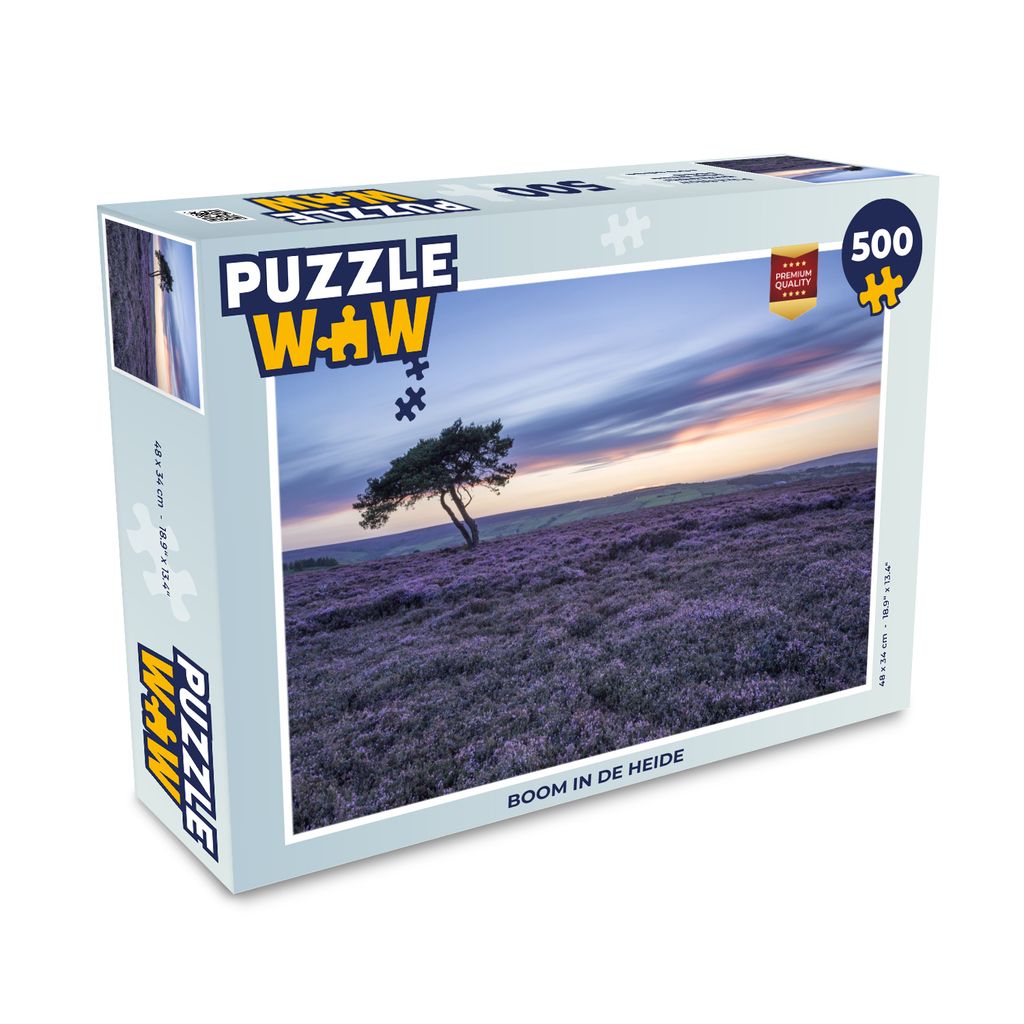 MuchoWow Puzzle 500 Teile Baum in der Heidelandschaft - 500 Teile - Kinder - Selberbauen - Puzzlespiele