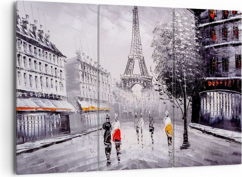 Bild auf Leinwand - Leinwandbild - Architektur Paris Eiffle Frankreich - 165x110cm - Wand Bild - Wanddeko - Leinwanddruck - Bilder - Kunstdruck - L...