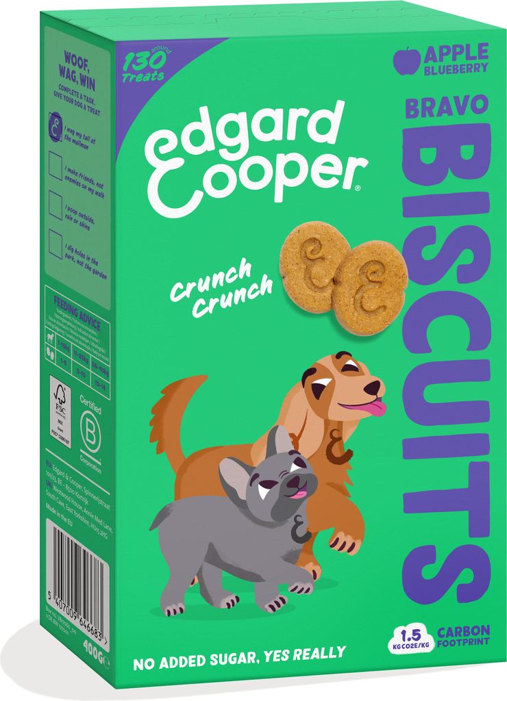 Edgard & Cooper Hund Leckerlis Biscuits - Apfel & Blaubeeren 7 x 400g