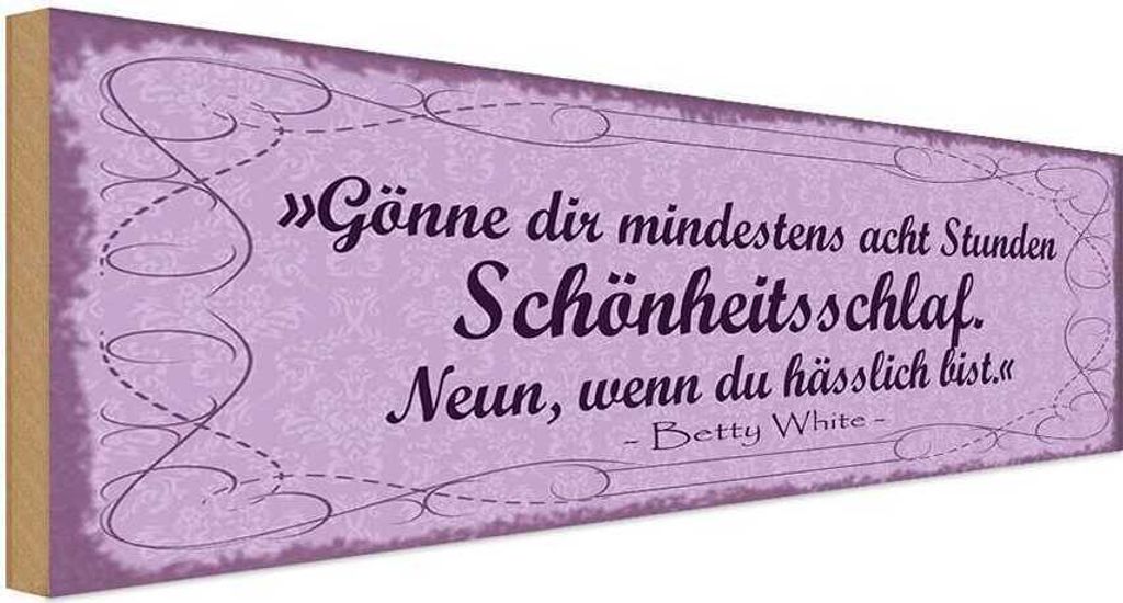 vianmo Holzschild 10x27 cm Gönne 8 Stunden Schönheitsschlaf Spruch Zitat