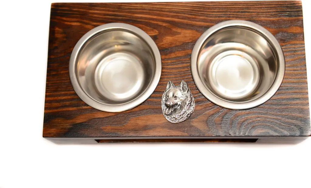 Art-Dog Spitz Feeder: Set Ciotole Design in Legno e Acciaio Inox