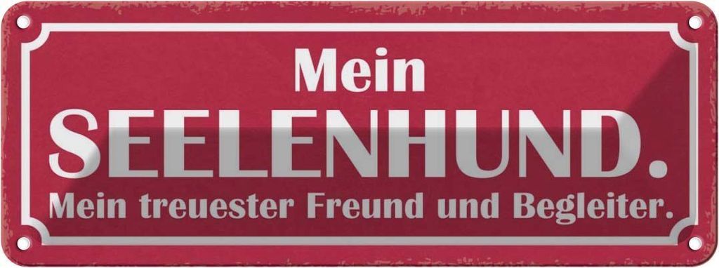 vianmo Blechschild 10x27 cm Mein Seelenhund Freund Begeliter Tier Haustier Hund