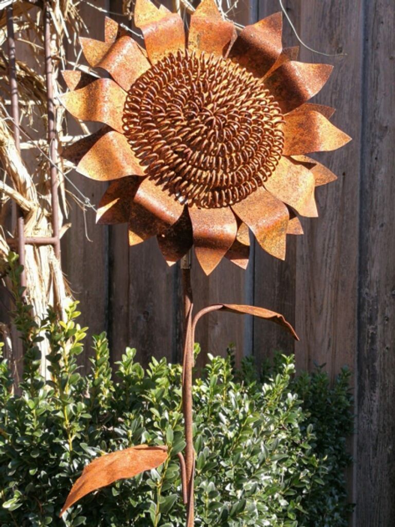 Edelrost Gartenstecker Sonnenblume Produktbild 