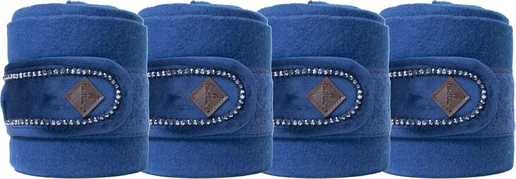 Bandes de polo en polaire bleue marine avec détails velours et perles