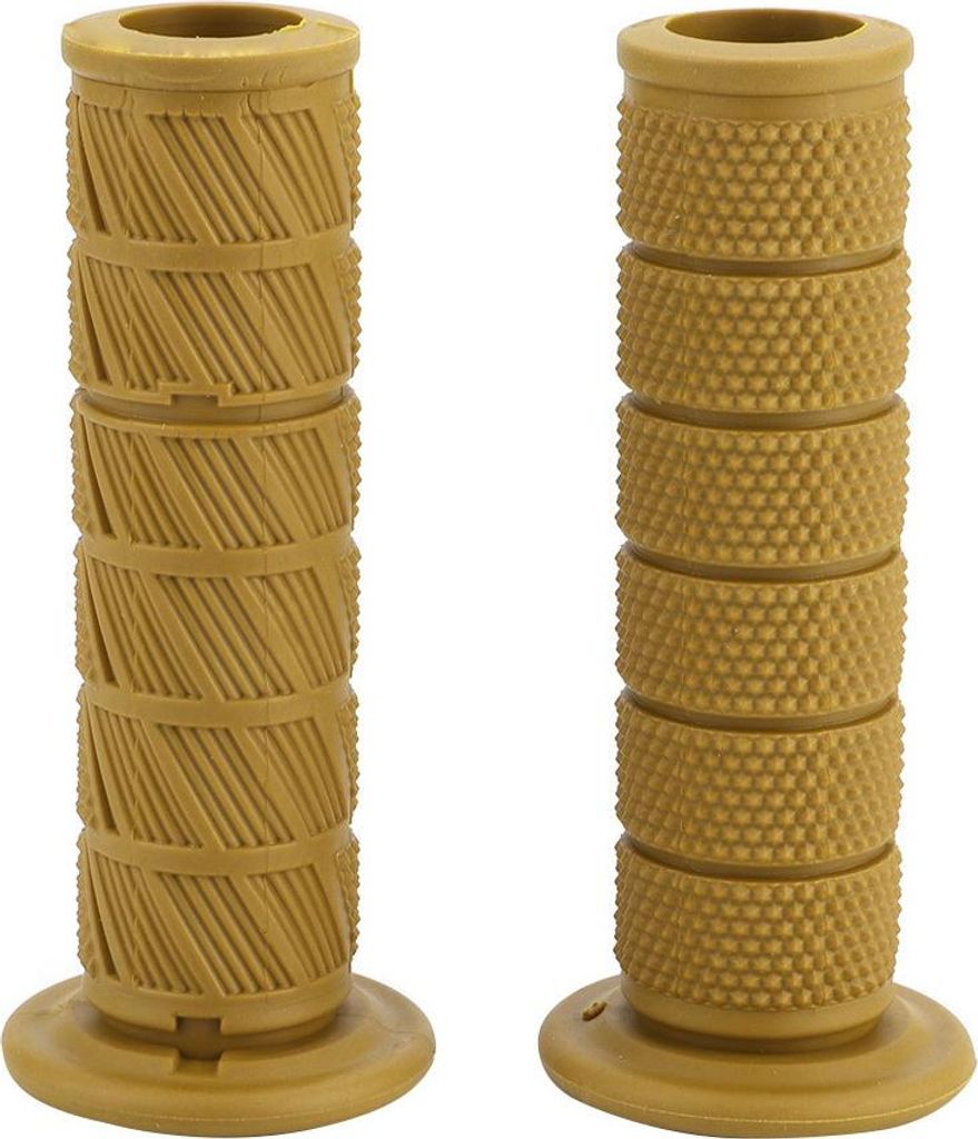 2 Stücke 22mm Universal Vintage Motorrad Lenkergriffe Diagonale Lenkerenden (Hellbraun)