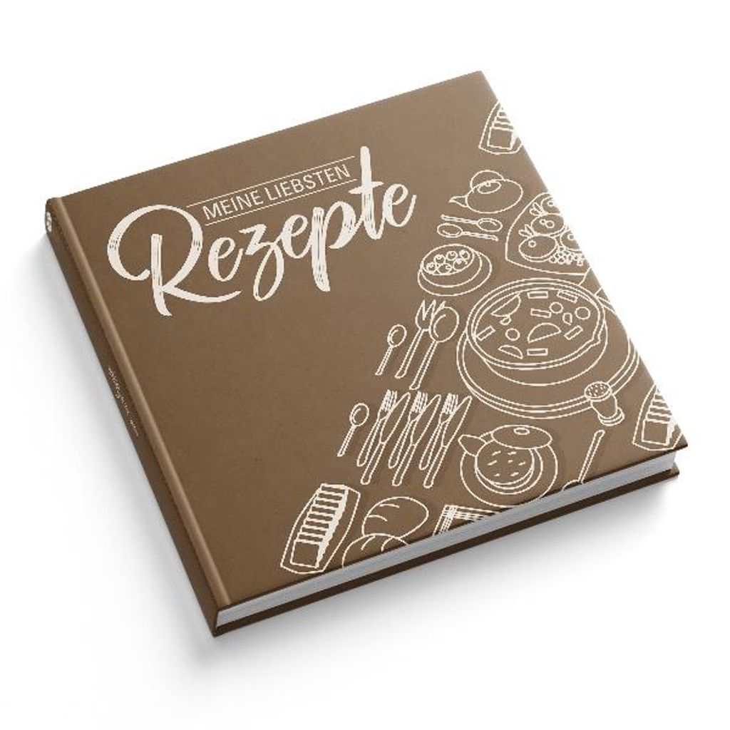 itenga Rezeptbuch Braun "Meine liebsten Rezepte" Kochbuch 88 Seiten 21x21cm