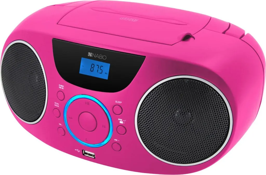 NABO MELODY Système CD Radio PR 810 Rose : Lecteur Musical Compact
