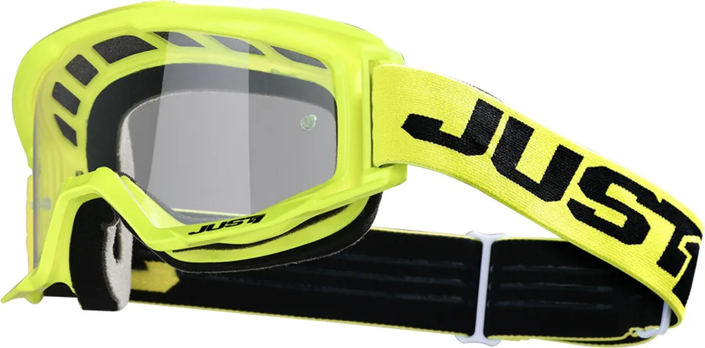 Masque de moto cross Just1 Vitro jaune fluo pour pilote de enduro