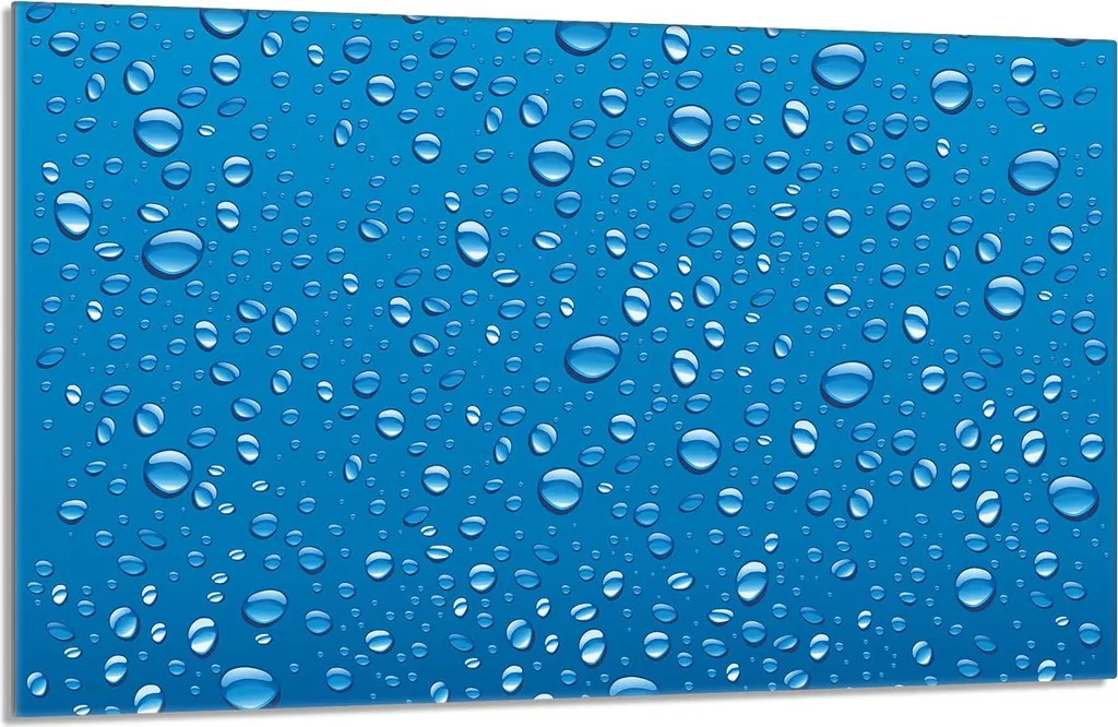 Piastra Copri Fornelli 80x52 Vetro Ceramica Gocce Blu Design