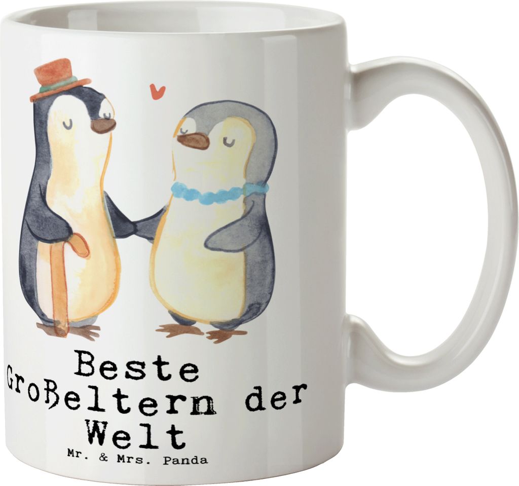 Mr. & Mrs. Panda Becher Pinguin Beste Großeltern der Welt - Weiß - Geschenk, Kaffeebecher, Tasse, Teetasse, schöne, Kaffeetasse, Pott, Geschenki...