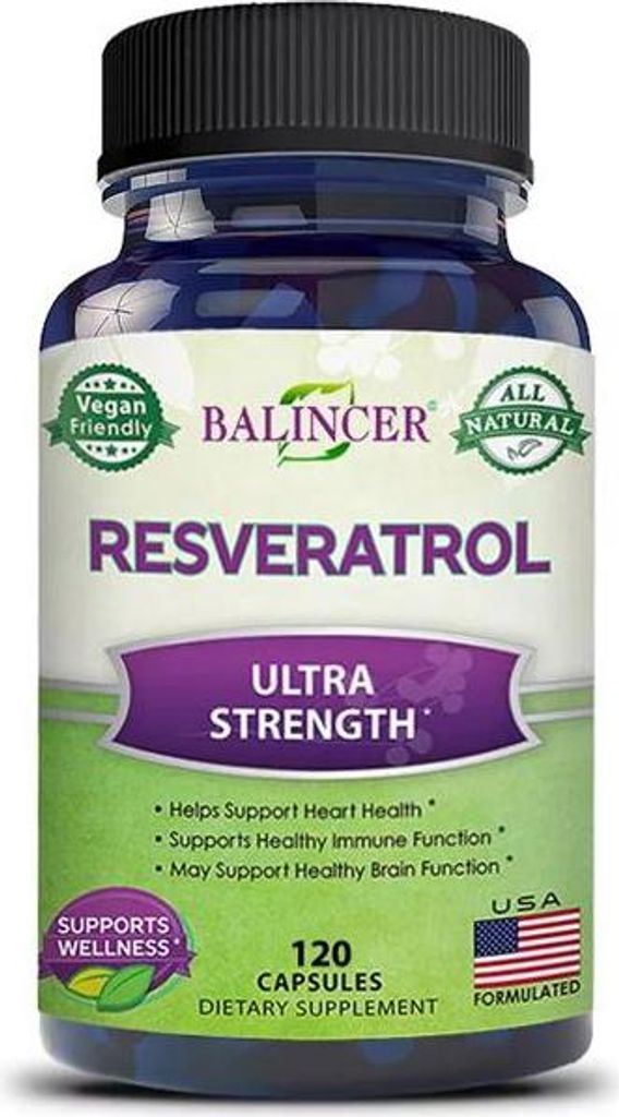 Resveratrol 1000mg (120 Kapseln) Nahrungsergänzungsmittel, Herz, Gehirn, Immunsystem