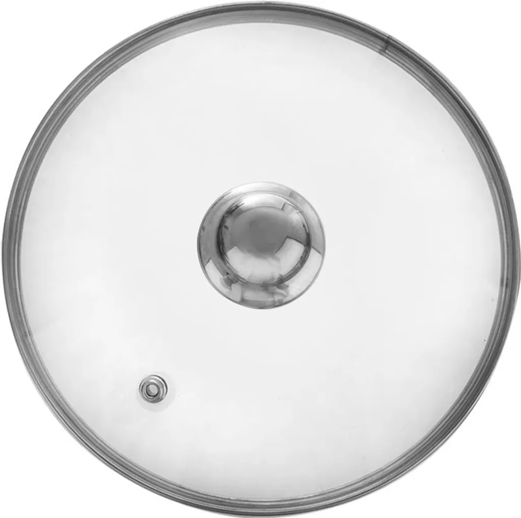 Coperchio Vetro con Bordo Acciaio Inox AISI e Foro Sfiato Vapore