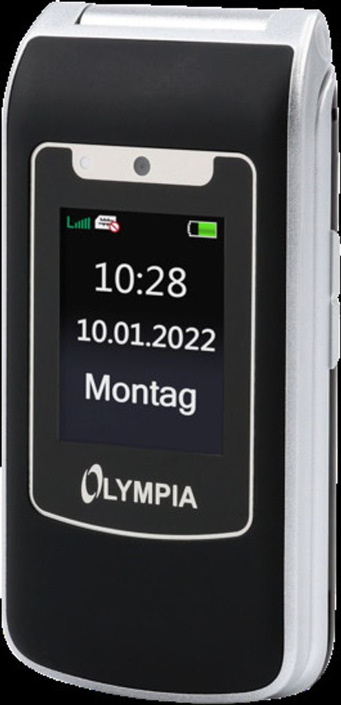 A flip phone is shown against a white background.