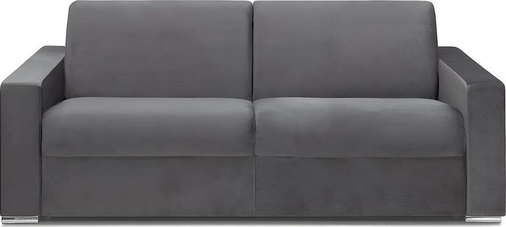 4-Sitzer-Sofa mit Express-Klappmechanismus in Velours CALITO -Antrazit - Maße der Liegefläche: 160 cm - 16 cm Matratze mit Formgedächtnis