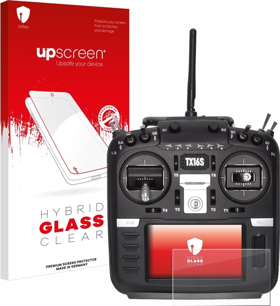 upscreen Schutzglas für Radiomaster TX16S Schutzfolie Panzer Folie Glas Display Schutz klar