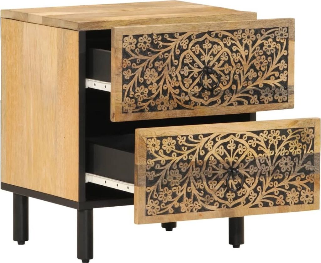 vidaXL Noční stolky 2 ks 40x33x46 cm z masivního dřeva Obrázek produktu 