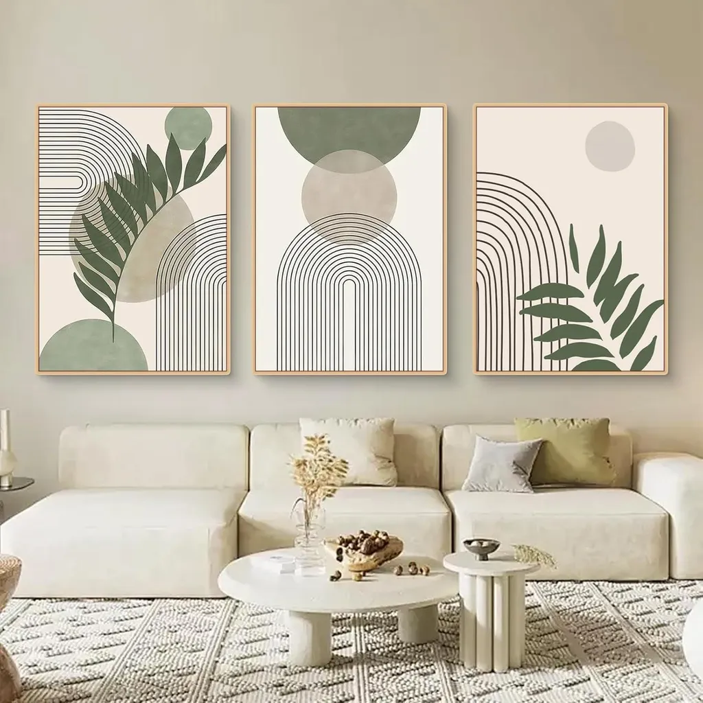 Decorazione Murale Estetica Boho Verde - Set 3 Stampe 30x40cm