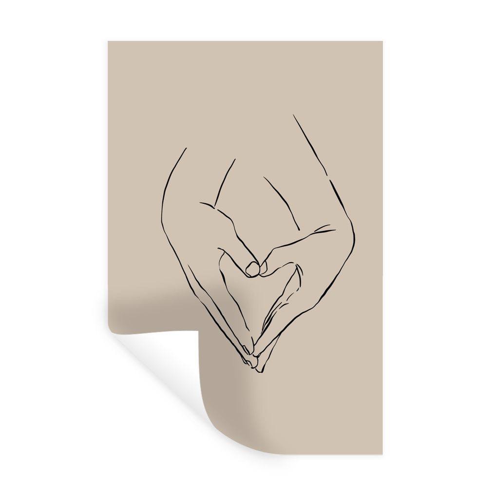 MuchoWow Wandtattoo Wandsticker Wandaufkleber Line Art - Liebe - Valentinsgeschenk für ihn 80x120 cm Selbstklebend und Repositionierbar - Reposi...