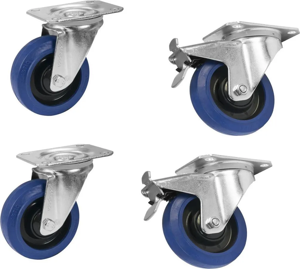 Roulettes pivotantes silencieuses 100mm pour stopper les traces au sol