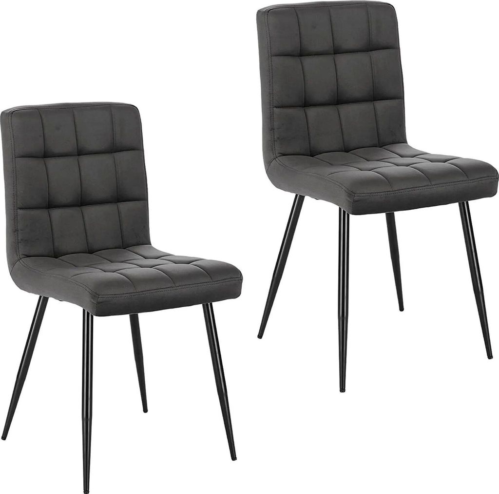 EUGAD 2 x Esszimmerstühle, Polsterstuhl, Metallbeine, aus Produktbild 