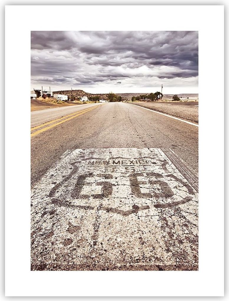 Poster - Poster ohne Rahmen - USA Route 66 Reise - 30x40 cm - Wand Bild - Wanddeko - Wandbilder - Kunstposter - Wandposter - Bilder - Kunstdruck - ...